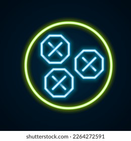 Glowing neon line Wonton icon isolated on black background. Chinese food. Colorful outline concept. Vector