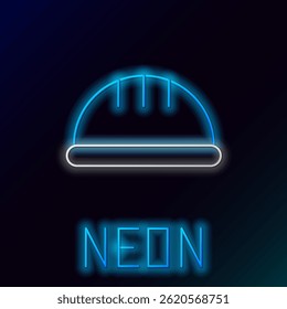 Glowing neon line Worker safety helmet icon isolated on black background. Colorful outline concept. Vector
