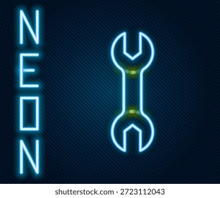 Icono de llave llave de línea de neón brillante aislado sobre fondo negro. Concepto de contorno colorido. Ilustración vectorial