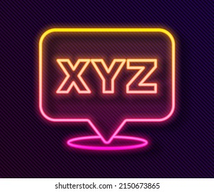 Glowing neon line XYZ Coordinate system icon isolated on black background. XYZ axis for graph statistics display.  Vector