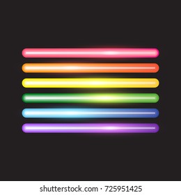 Glowing neon lines, abstract LGBT flag, vector illustration