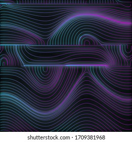 Glowing neon lines. Abstract minimal background with beautiful gradient. Future concept. Vibrant futuristic wallpaper with geometric elements. EPS 10.