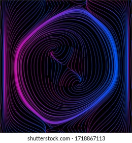 Glowing neon lines. Abstract minimal background with beautiful gradient. Future concept. Vibrant futuristic wallpaper with geometric elements. EPS 10.