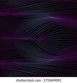 Líneas brillantes de neón. Fondo mínimo abstracto con un bonito degradado. Concepto futuro. Vibrante papel pintado futurista con elementos geométricos. EPS 10.