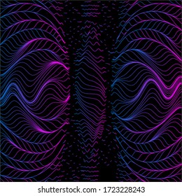 Glowing neon lines. Abstract minimal background with beautiful gradient. Future concept. Vibrant futuristic wallpaper with geometric elements. EPS 10.