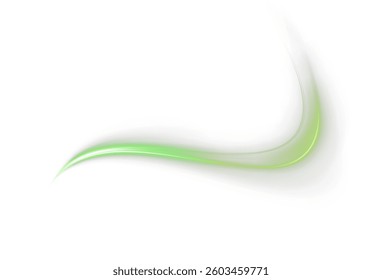 Glowing neon lines in green tones with sparkling energy effects and fast motion swirls. Abstract futuristic design featuring beams, streaks, and curved light waves on a transparent background. png