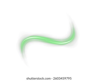 Glowing neon lines in green tones with sparkling energy effects and fast motion swirls. Abstract futuristic design featuring beams, streaks, and curved light waves on a transparent background. png