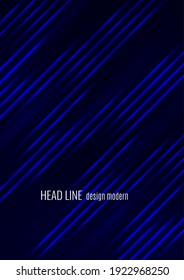 Glowing neon lines moving fast on a dark background. Blue stripes and glittering ray traces on a dark background. Futuristic design. Vector illustration