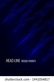 Las líneas de neón brillantes se mueven rápido en un fondo oscuro. Bandas azules y rayas brillantes en un fondo oscuro. Diseño futurista. Ilustración del vector
