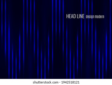 Glowing neon lines moving fast on a dark background. Blue stripes and glittering ray traces on a dark background. Futuristic design. Vector illustration