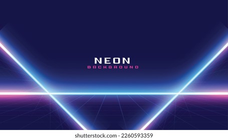 glowing neon lines for retro and synth inspired look background vector