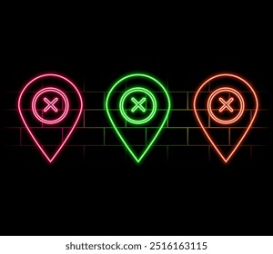 Glowing neon locator icon illustrator ..