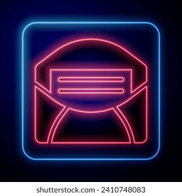 Glowing neon Mail and e-mail icon isolated on black background. Envelope symbol e-mail. Email message sign.  Vector