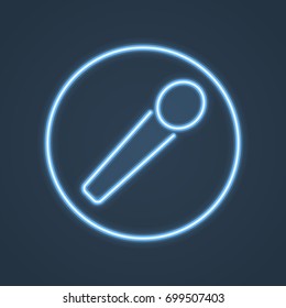 Glowing neon microphone sign. Vector illustration.