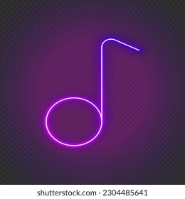 Glowing neon music note icon. Colorful music sign. Glowing neon. Vector illustration
