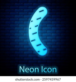 Glowing neon Nail file icon isolated on brick wall background. Manicure tool. Vector