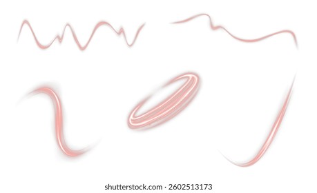 glowing neon oval light effect with swirls, sparkles, and magical energy. Perfect for cyber visuals, fantasy portals, abstract frames, and dynamic advertising designs. Transparent vector