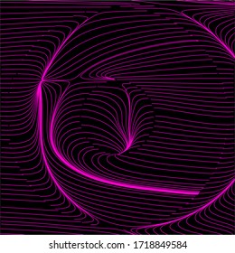 Glowing neon pattern. Abstract minimal background with beautiful gradient. Future cyberpunk concept. Vibrant futuristic wallpaper with geometric elements. EPS 10.
