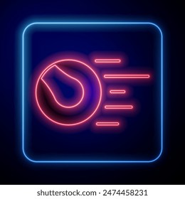 Glowing neon Pet toys ball icon isolated on black background.  Vector