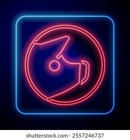 Glowing neon Pig icon isolated on black background. Animal symbol.  Vector