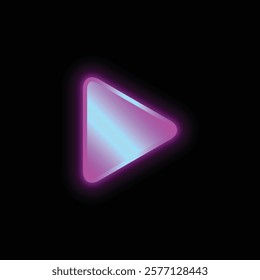 Glowing Neon Play Button Symbol 