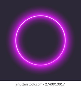 Círculo púrpura neón brillante