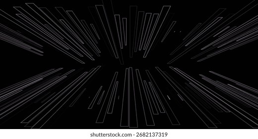 Fondo de alambre púrpura de neón brillante. Brillantes planos de cuadrícula a cuadros en perspectiva. Brillante Fondo de pantalla de horizonte futurista retro. Arcade juego de ciencia ficción matriz de superficie. Fondo de Vector para cartel, Anuncio