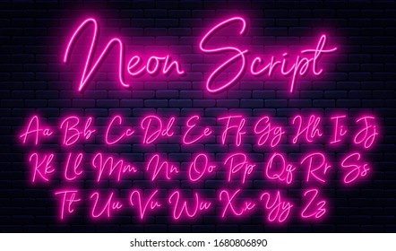 Download Script Font Red Neon Light Wallpaper