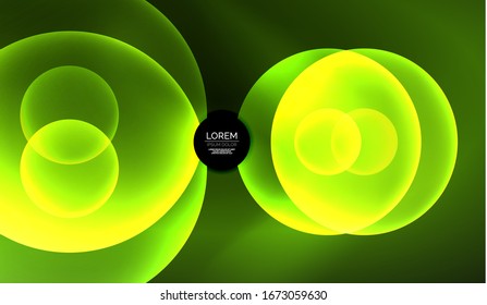 Glowing neon shiny transparent abstract geometric shapes with light effects. Techno futuristic vector abstract background For Wallpaper, Banner, Background, Card, Book Illustration, landing page