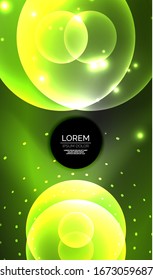 Glowing neon shiny transparent abstract geometric shapes with light effects. Techno futuristic vector abstract background For Wallpaper, Banner, Background, Card, Book Illustration, landing page