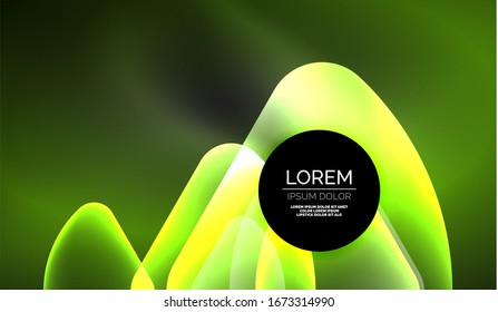 Glowing neon shiny transparent abstract geometric shapes with light effects. Techno futuristic vector abstract background For Wallpaper, Banner, Background, Card, Book Illustration, landing page