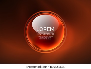 Glowing neon shiny transparent bubbles, glass circles or bio cell concept. Techno futuristic vector abstract background For Wallpaper, Banner, Background, Card, Book Illustration, landing page