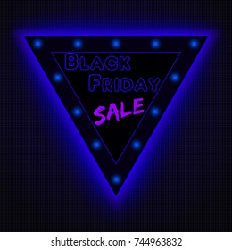 Glowing neon signboard for Black Friday. 