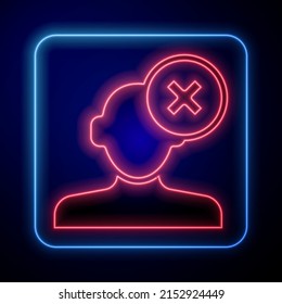 Glowing neon Solution to the problem in psychology icon isolated on black background. Therapy for mental health.  Vector