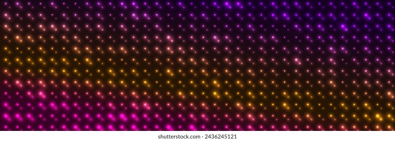 Glowing neon sparkling mosaic dots abstract background. Luminous vector banner design