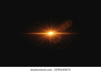 Glowing neon star, flash of light, ray of light, star explosion.