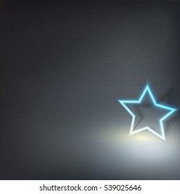Glowing neon star. Vector illustration