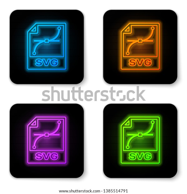 Glowing Neon Svg File Document Icon Stock Vector Royalty Free 1385514791