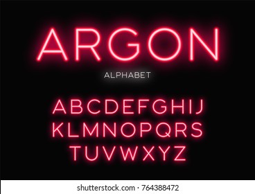 Glowing Neon Typeface Design. Vector Alphabet, Letters, Font, Typography.