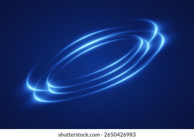Glowing neon vortex rings and energy effect, magic portal or sci-fi movement.