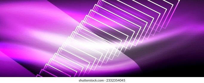 Glowing neon wave abstract background - vibrant, luminescent waves pulsate in a captivating and electrifying display