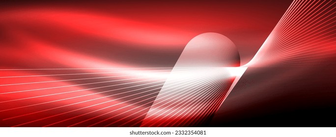Glowing neon wave abstract background - vibrant, luminescent waves pulsate in a captivating and electrifying display