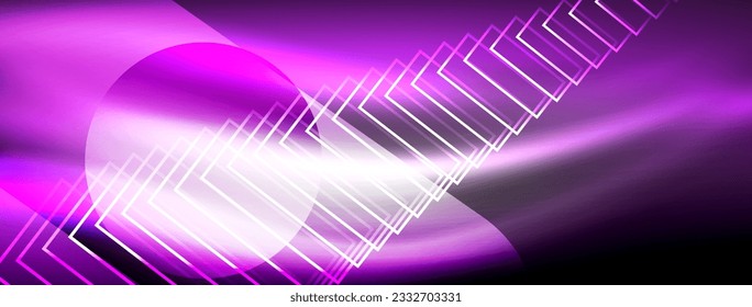 Glowing neon wave abstract background - vibrant, luminescent waves pulsate in a captivating and electrifying display