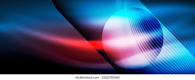 Glowing neon wave abstract background - vibrant, luminescent waves pulsate in a captivating and electrifying display