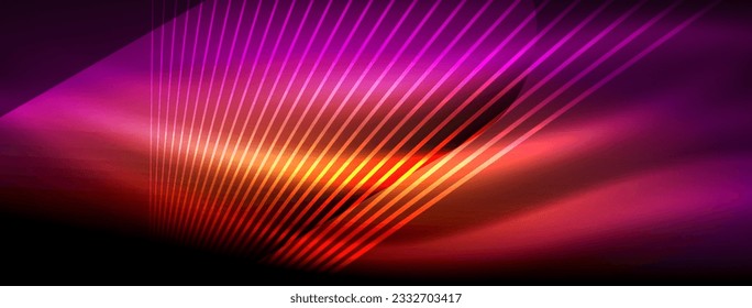 Glowing neon wave abstract background - vibrant, luminescent waves pulsate in a captivating and electrifying display