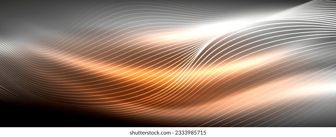 Glowing neon wave abstract background - vibrant, luminescent waves pulsate in a captivating and electrifying display