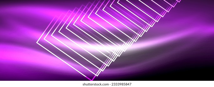 Glowing neon wave abstract background - vibrant, luminescent waves pulsate in a captivating and electrifying display