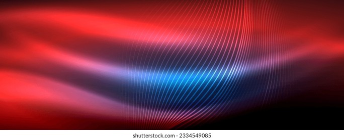 Glowing neon wave abstract background - vibrant, luminescent waves pulsate in a captivating and electrifying display