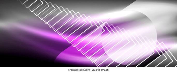 Glowing neon wave abstract background - vibrant, luminescent waves pulsate in a captivating and electrifying display
