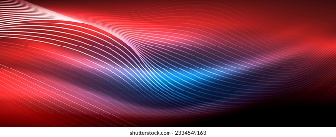 Glowing neon wave abstract background - vibrant, luminescent waves pulsate in a captivating and electrifying display